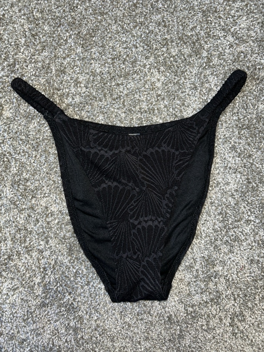 PINK Victoria's Secret Black Textured Bikini Bottoms
